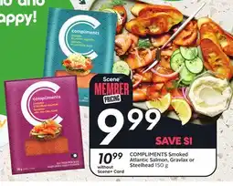 Sobeys COMPLIMENTS Smoked Atlantic Salmon, Gravlax or Steelhead offer