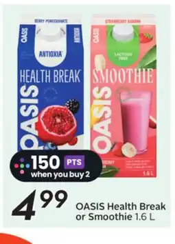 Sobeys OASIS Health Break or Smoothie offer