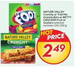 Sobeys NATURE VALLEY Crunchy or Trail Mix Granola Bars or BETTY CROCKER Fruit or Gushers offer