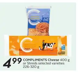 Sobeys COMPLIMENTS Cheese offer