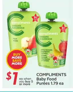 Sobeys COMPLIMENTS Baby Food Purées offer