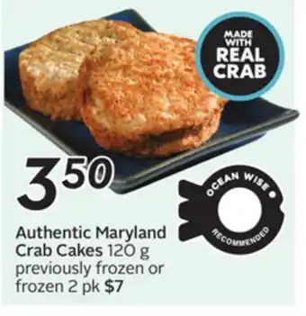 Sobeys Authentic Maryland Crab Cakes offer