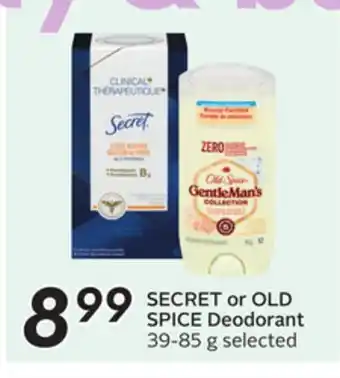 Sobeys SECRET or OLD SPICE Deodorant offer