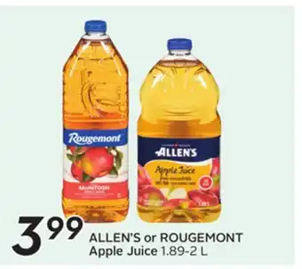 Sobeys ALLEN'S or ROUGEMONT Apple Juice offer