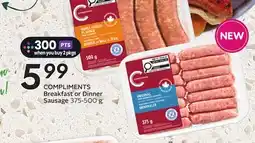 Sobeys COMPLIMENTS Breakfast or Dinner Sausage offer