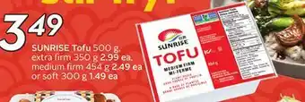 Sobeys SUNRISE Tofu offer