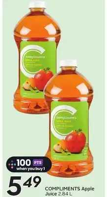 Sobeys COMPLIMENTS Apple Juice offer