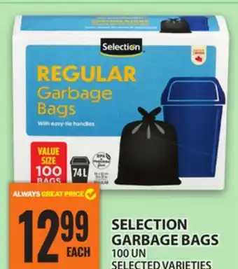 Food Basics SELECTION GARBAGE BAGS offer