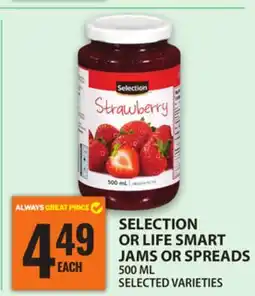 Food Basics SELECTION OR LIFE SMART JAMS OR SPREAD offer