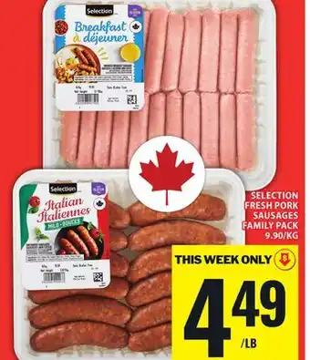 Food Basics SELECTION FRESH PORK SAUSAGES FAMILY PACK offer