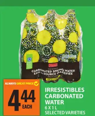 Food Basics IRRESISTIBLES CARBONATED WATER offer