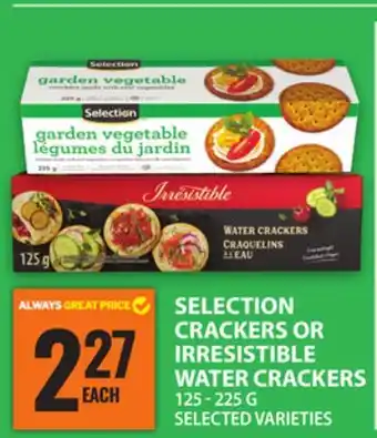 Food Basics SELECTION CRACKERS OR IRRESISTIBLE WATER CRACKERS offer