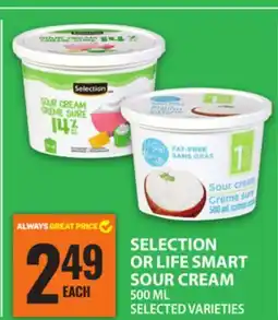 Food Basics SELECTION OR LIFE SMART SOUR CREAM offer