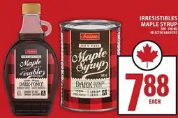 Food Basics IRRESISTIBLES MAPLE SYRUP offer