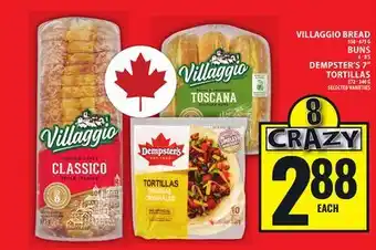 Food Basics VILLAGGIO BREAD OR BUNS DEMPSTER'S 7 TORTILLAS offer