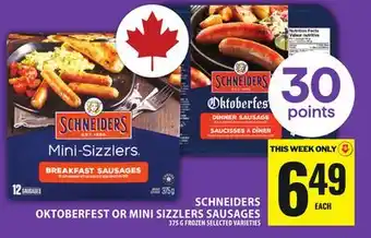 Food Basics SCHNEIDERS OKTOBERFEST OR MINI SIZZLERS SAUSAGES offer