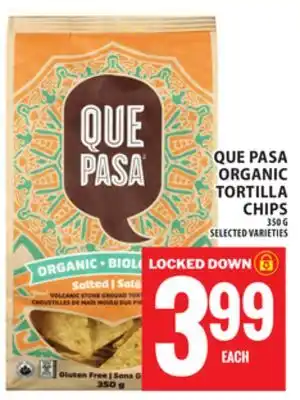 Food Basics QUE PASA ORGANIC TORTILLA CHIPS offer