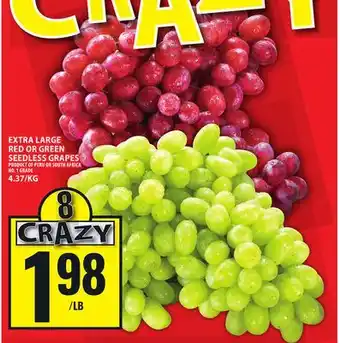 Food Basics EXTRA LARGE RED OR GREEN SEEDLESS GRAPES offer