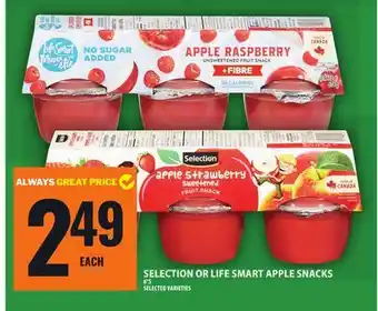 Food Basics SELECTION OR LIFE SMART APPLE SNACKS offer