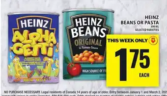 Food Basics HEINZ BEANS OR PASTA offer