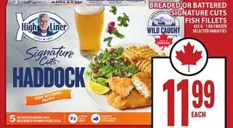 Food Basics HIGH LINER BREADED OR BATTERED SIGNATURE CUTS FISH FILLETS offer