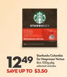 Longo's Starbucks Colombia for Nespresso Vertuo offer