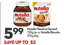 Longo's Nutella Hazelnut Spread 725g jar or Nutella Biscuits 276g pkg offer