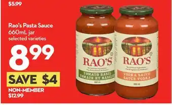 Longo's Rao's Pasta Sauce offer