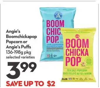 Longo's Angie's Boomchickapop Popcorn or Angie's Puffs offer