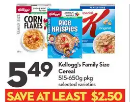 Longo's Kellogg's Family Size Cereal offer