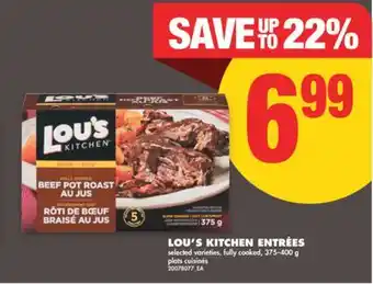 No Frills LOU'S KITCHEN ENTRÉES 375-400 G offer