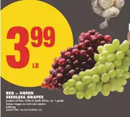 No Frills RED or GREEN SEEDLESS GRAPES offer