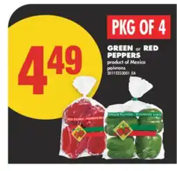 No Frills GREEN OR RED PEPPERS, PKG OF 4 offer