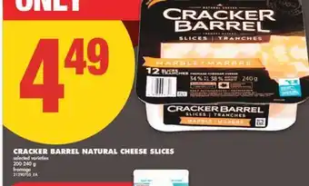 No Frills CRACKER BARREL NATURAL CHEESE SLICES 200-240 G offer