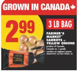 No Frills FARMER'S MARKET CARROTS or YELLOW ONIONS, 3 LB BAG offer