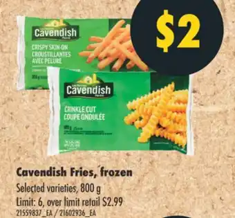 No Frills CAVENDISH FRIES, Frozen, 800 G offer