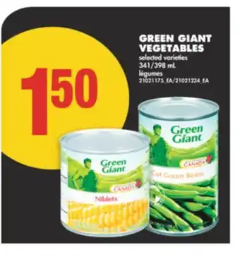 No Frills GREEN GIANT VEGETABLES, 341/398 ML offer