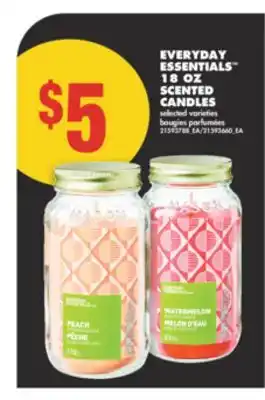 No Frills EVERYDAY ESSENTIALS 18 OZ SCENTED CANDLES offer