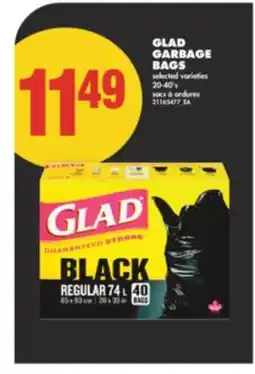 No Frills GLAD GARBAGE BAGS, 20-40's offer