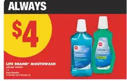 No Frills ALWAYS LIFE BRAND MOUTHWASH, 1 L offer