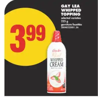 No Frills GAY LEA WHIPPED TOPPING, 225 G offer