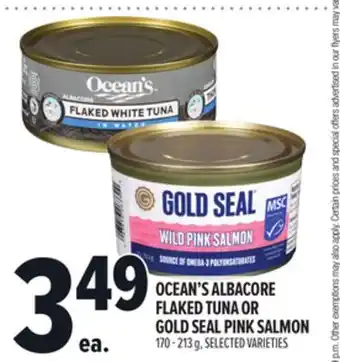 Metro OCEAN'S ALBACORE FLAKED TUNA OR GOLD SEAL PINK SALMON offer