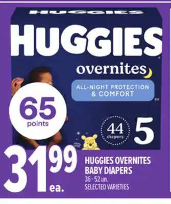 Metro HUGGIES OVERNITES BABY DIAPERS offer