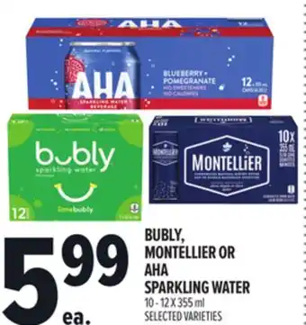 Metro BUBLY, MONTELLIER OR AHA SPARKLING WATER offer