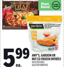 Metro AMY'S, GARDEIN OR NOT CO FROZEN ENTRÉES offer