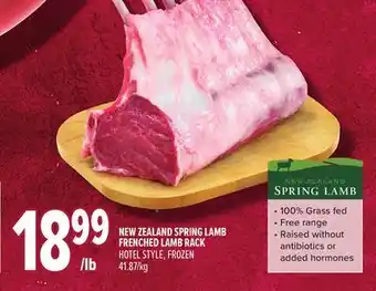 Metro NEW ZEALAND SPRING LAMB FRENCHED LAMB RACK offer