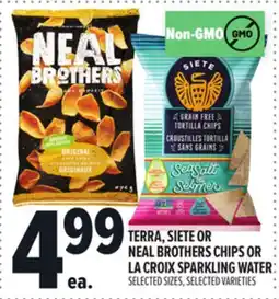 Metro TERRA, SIETE OR NEAL BROTHERS CHIPS OR LA CROIX SPARKLING WATER offer