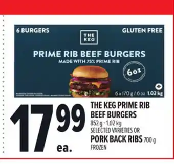 Metro THE KEG PRIME RIB BEEF BURGERS PORK BACK RIBS offer