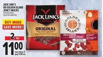 Metro JACK LINK'S OR GOLDEN ISLAND JERKY SNACKS offer