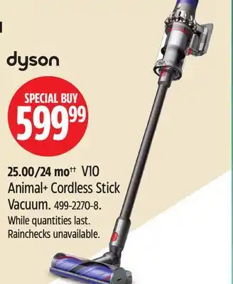 Canadian Tire Dyson V10 Animal+ Cordless Stick Vacuum offer